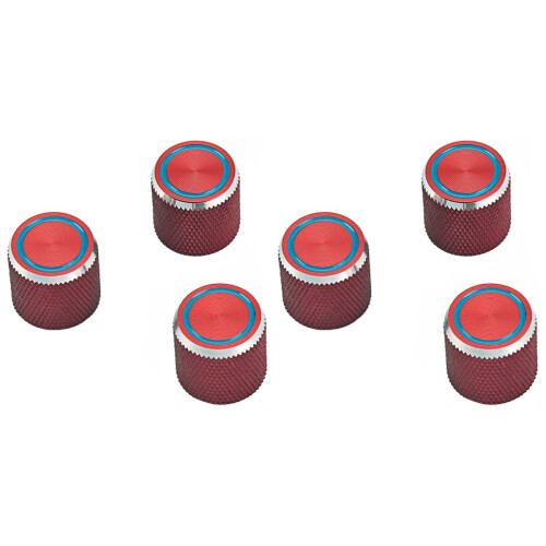 6Stk Rote Volume Tone Control Knobs Für E-Gitarre, Metall, Langlebig 1