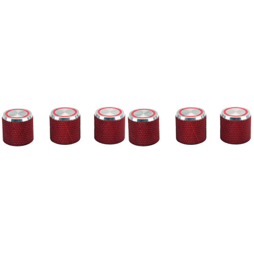 6Stk Control Knobs Für E-Gitarre Metall Dunkelrot Volumen Ton 1