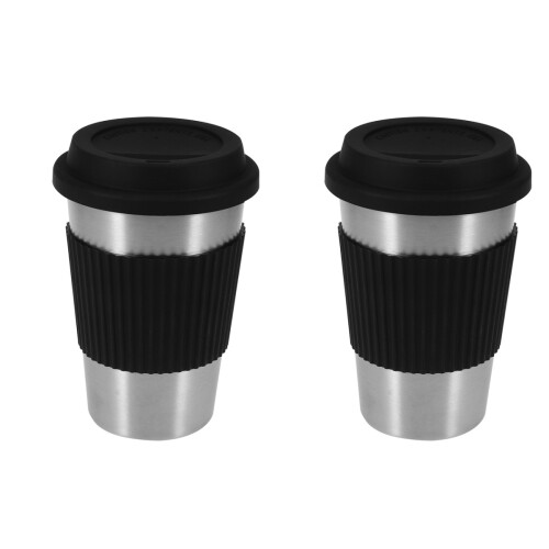 2Stk Kaffeebecher Mit Deckel , Silikonschutz, Outdoor 2