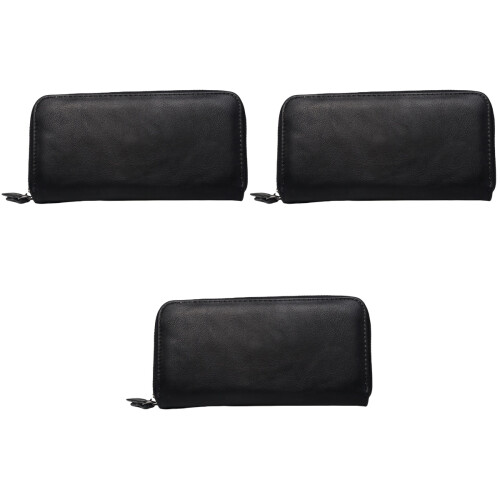 3Stk Stylische Langformat Brieftasche PU Leder Für 2