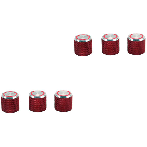 6Stk Control Knobs Für E-Gitarre Metall Dunkelrot Volumen Ton 2