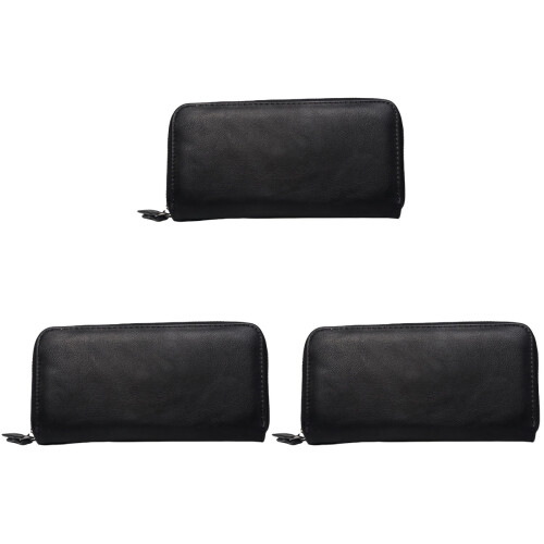 3Stk Stylische Langformat Brieftasche PU Leder Für 1