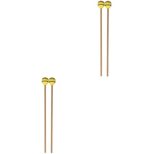 2Pares Baquetas Para Marimba De Hilo Marrón Claro Duradera 2