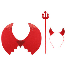 4Sets Kinder Teufel Headband Set Rot Cosplay Party Accessoires
