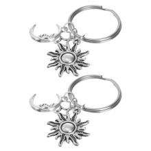 6Stk Ästhetischer Schlüsselanhänger Stern Metall Silber