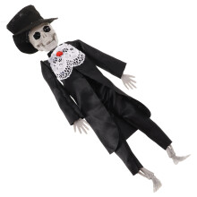 3Stk Halloween Skelett Ornament Schwarz Handgefertigt Für Zuhause