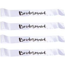 8Stk Party Schärpen Satin Weiß Für Brautdusche Jungfernabend