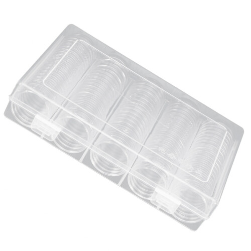 5Sets Transparente Münzkapselhalter Mit Leicht Öffnendem Design