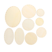 45Stk Blanko Holzteile Khaki Unfertige Holzchips Für Und DIY