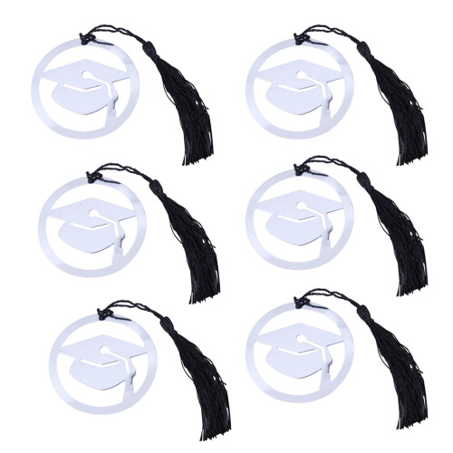 12Stk Graduation Lesezeichen Metall Silber Mit Quaste Geschenkidee