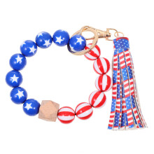 Mehrfarbiges Holz Schlüsselanhänger Armband Für Auto