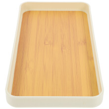 4Stk Mehrfarbiges Food Serving Tray Aus PP Mit Rustikaler Holzstruktur
