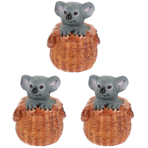 3Stk Detailreiche Kunststoff Koala Garten 1