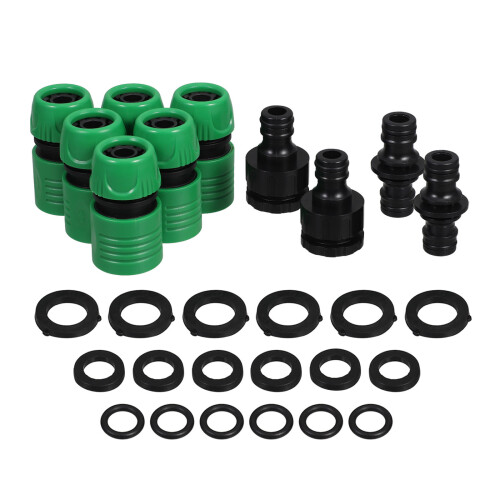 4Sets Leckfreie Gartenschlauch Adapter ABS Grün Tropfbewässerung 2