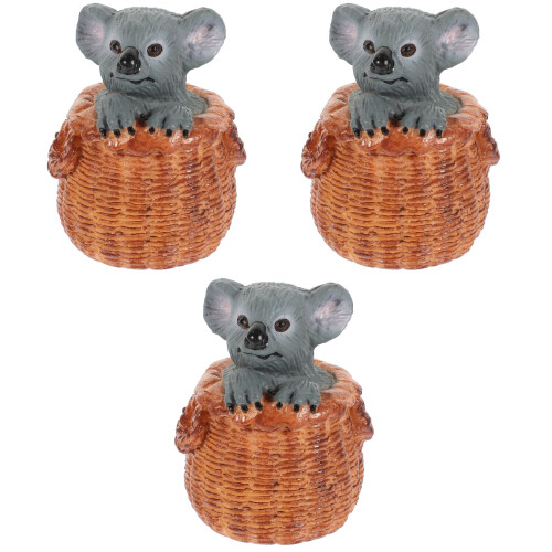 3Stk Detailreiche Kunststoff Koala Garten 2