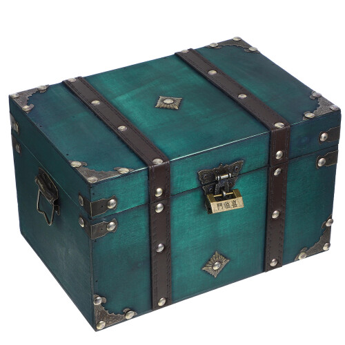 2Stk Holz Schmuckbox Retro Mit Schloss 2