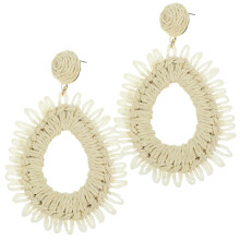 3Paare Sommerohrringe Damen Beige Raffia Leicht Boho Schmuck Mode