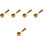 5Ud Cucharas Medidoras Café Mango Madera Acero Inoxidable Dorado Hogar 6