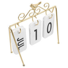 2Stk Dekorativer Holz Kalender Golden Praktisch Für Büro Und Zuhause