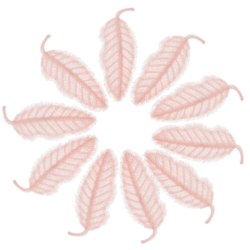 30Stk Bestickte Spitze Blatt Applikation Rosa