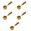 5Ud Cucharas Medidoras Café Mango Madera Acero Inoxidable Dorado Hogar 9