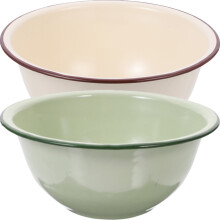 4Stk Emaille Schalen Set Retro Mehrzweck Suppen- Und Servierschüssel