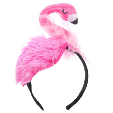 3Stk Flamingo Kopfband Rosy Plüsch Feder Party Kostüm Zubehör