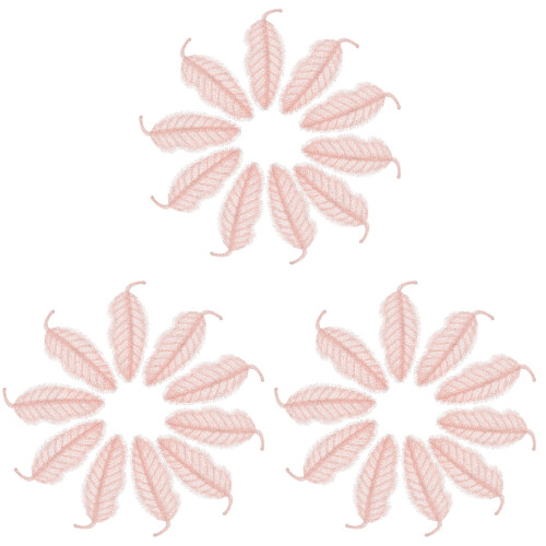 30Stk Bestickte Spitze Blatt Applikation Rosa 1