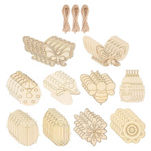 120Sets Holzornamente Beige Unvollendet Für DIY Malerei Und