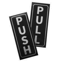 8Stk Schwarze PVC Schiebetürschilder Mit Push Pull Aufkleber Für Räume