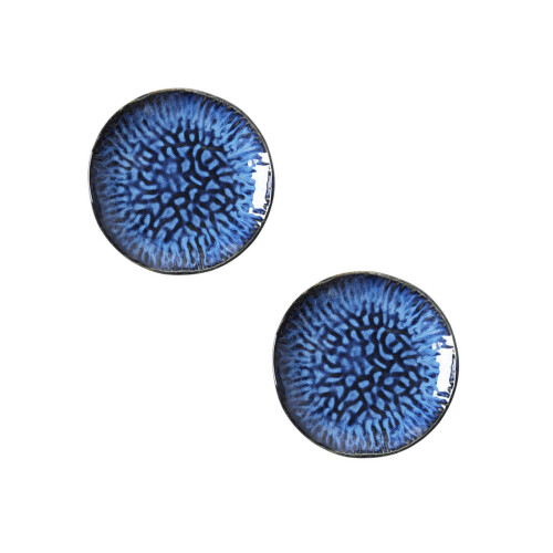 2Ud Platos Cerámicos Para Steak Y Snacks Con Azul Oscuro 2