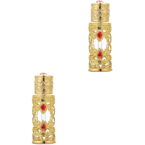 2Stk Glasflasche Nachfüllbar Gold Für 2