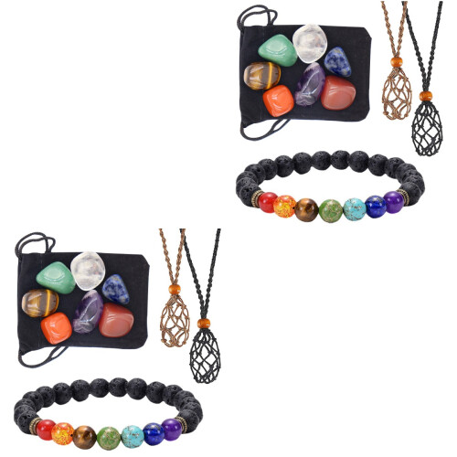 2Sets Handgewebte Netze Halter Für Schmucksteine 2