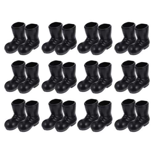 90Ud Mini Botas Simuladas De Santa Pe Negras Para Decoración