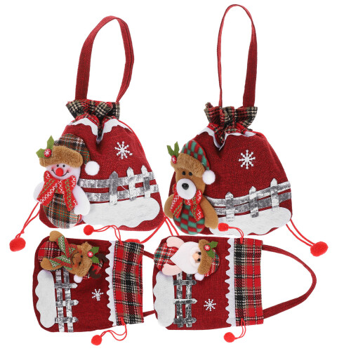 20Stk Weihnachtsbeutel Drawstring Kleine Geschenktaschen Bunt 1
