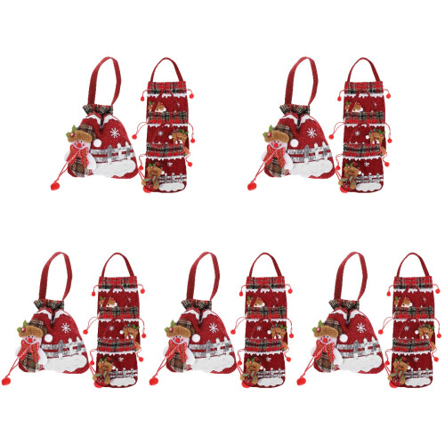 20Stk Weihnachtsbeutel Drawstring Kleine Geschenktaschen Bunt 2