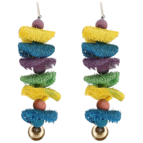 2Ud Colgantes De Madera Para Loros Reusables Multicolor 2
