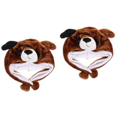 2Ud Gorro Niños Marrón Peluche Cómodo Y Protector De Orejas 1