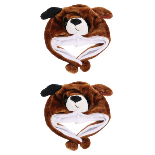 2Ud Gorro Niños Marrón Peluche Cómodo Y Protector De Orejas 2