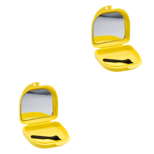 2Ud Caja Para Almacenamiento De Dentaduras, Práctica Y 2