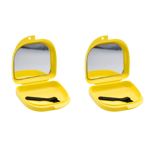 2Ud Caja Para Almacenamiento De Dentaduras, Práctica Y 1
