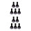 10Ud De Perfume De Vidrio Negro Con Spray, 5