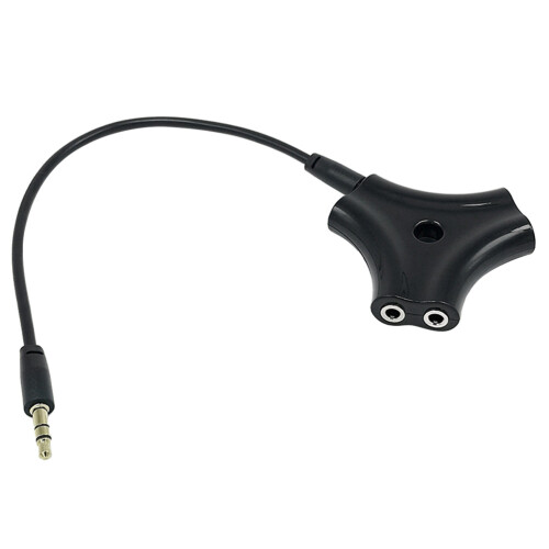 2Ud Adaptador Audio 3.5mm 5 Salidas Negro Compatible Y Funcional
