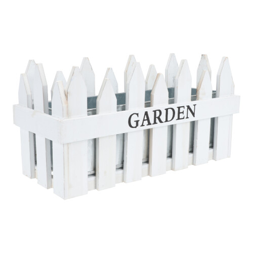 2Ud Jardinera De Madera Blanca Para Decoración 1
