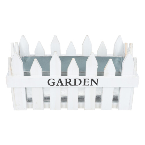 2Ud Jardinera De Madera Blanca Para Decoración 2