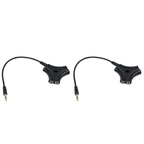 2Ud Adaptador Audio 3.5mm 5 Salidas Negro Compatible Y Funcional 1