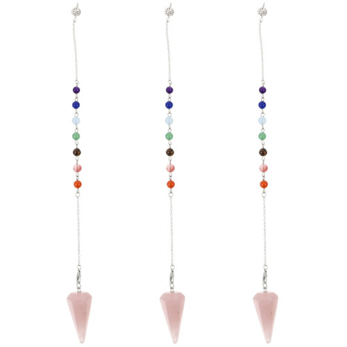 3Ud Pendulum Hexagonal Rosa Durable De Cristal Para Decoración 2