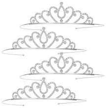 12Ud Tiaras Plateadas Para Niñas Con Y Cómodo