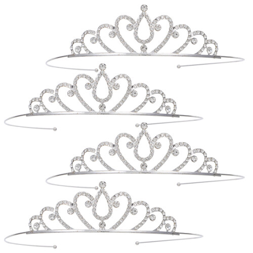 12Ud Tiaras Plateadas Para Niñas Con Y Cómodo