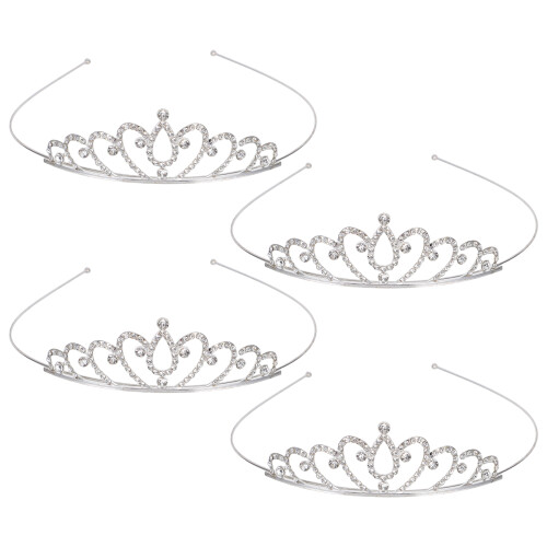 12Ud Tiaras Plateadas Para Niñas Con Y Cómodo 1